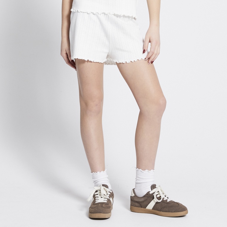 Pointelle shorts "Sibel" White 2
